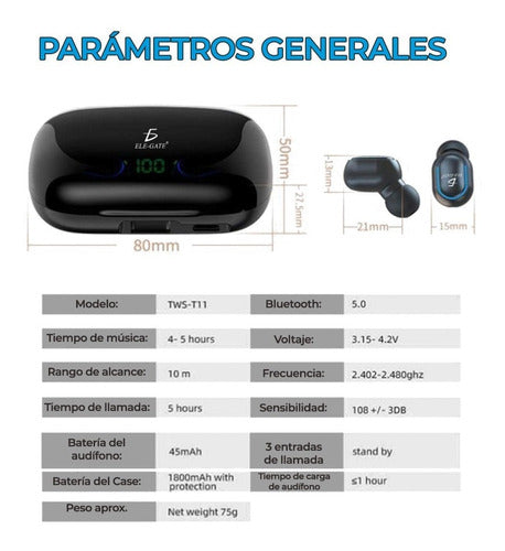 AUDIFONOS INALAMBRICOS BLUETOOTH EAR.BT.T11