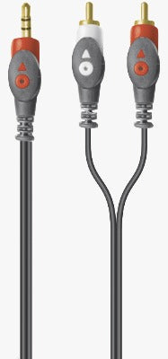 Cable reforzado 1 plug 3.5 a 2 plug rca mitzu 11-1401